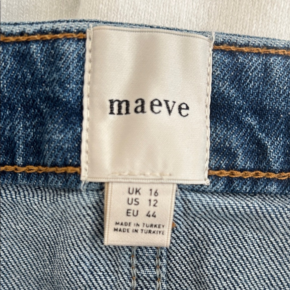 Maeve Dark Blue Button-Front Mini Skirt - Picture 3 of 4